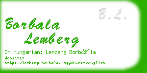 borbala lemberg business card